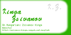 kinga zsivanov business card